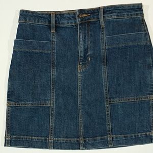 Utility pocket jean skirt